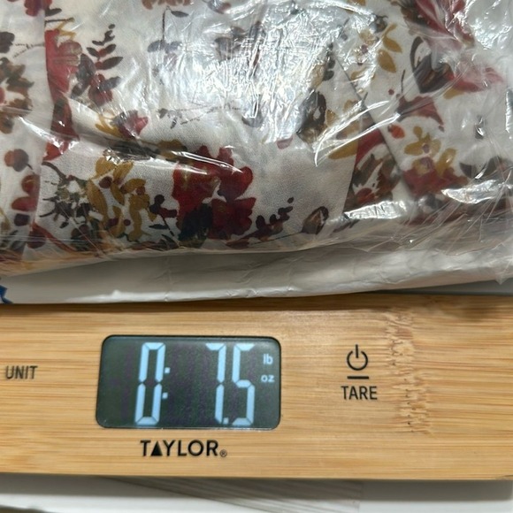 Adrianna Papell Womens XL Floral V-Neck Blouse Long Sleeve Rust Mustard - Picture 8 of 9